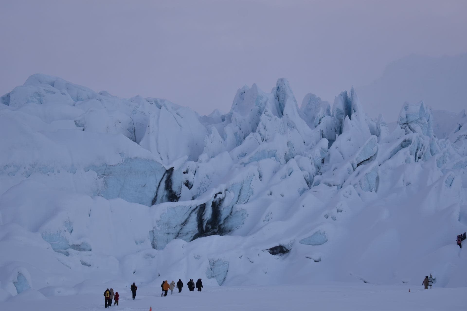 Glacier landscape with icy formations in Alaska